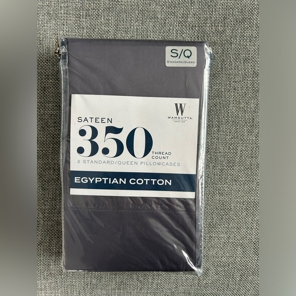 Wamsutta Egyptian Cotton Pillowcases - Gray Blue - Picture 4 of 4